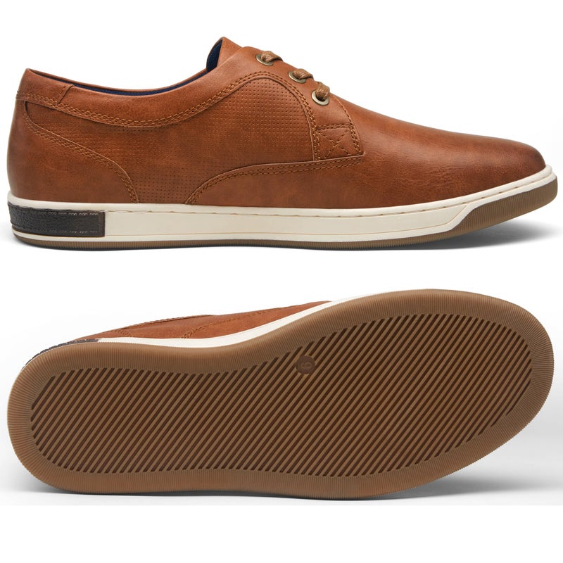 Vostey Men's Fashion Sneakers Brown Simple Leisure Style Casual Shoes(B81Q11 Yellow Brown 13) - Image 2